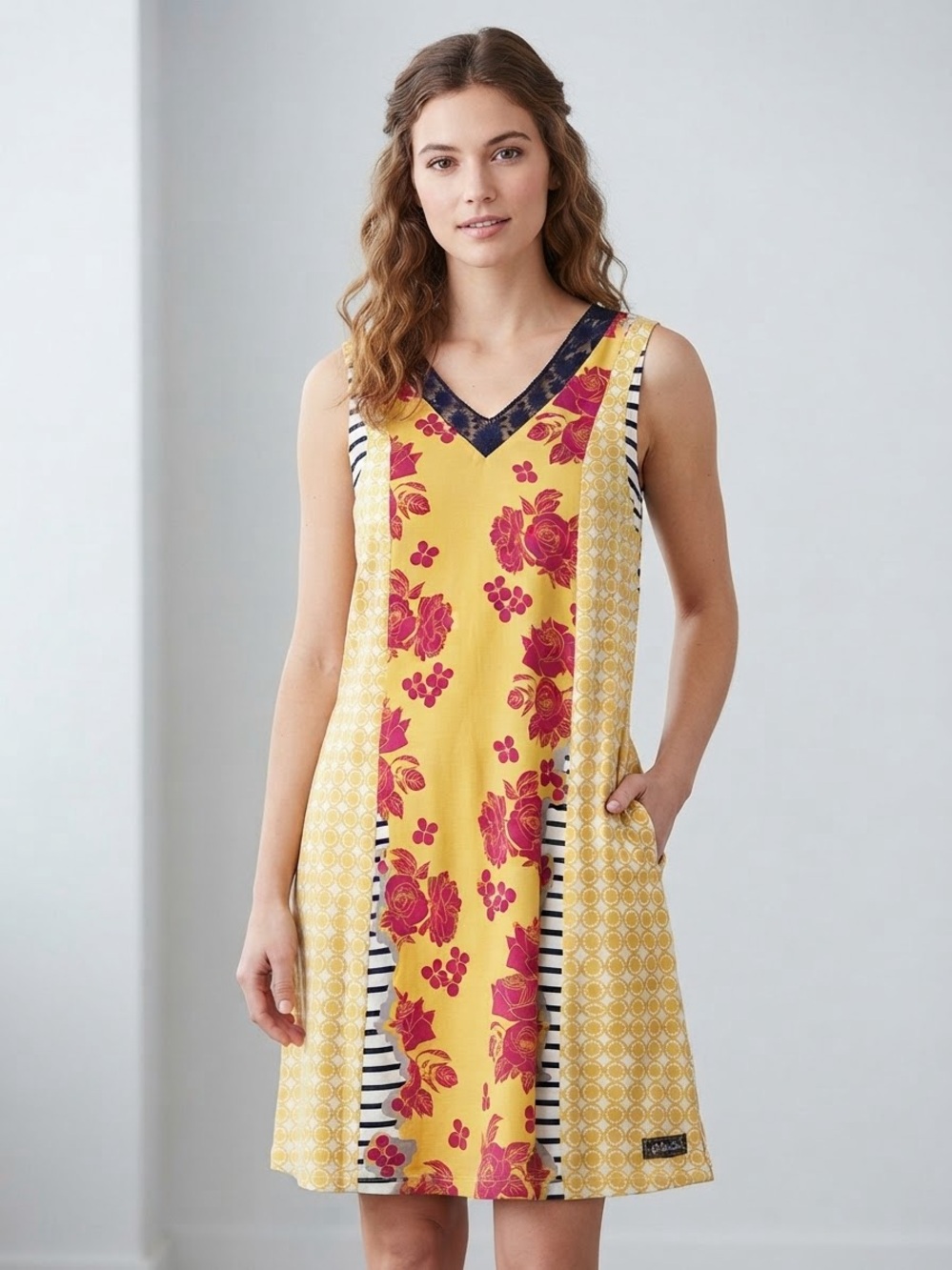 Matilda Jane Clothing Mixed Print Sleeveless Dress Sz Small